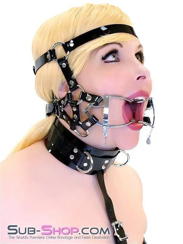 0587A-SIS      Wide Open Pretty Sissy Boi Trainer Style Adjustable Mouth Spreader Fetish Services Gag