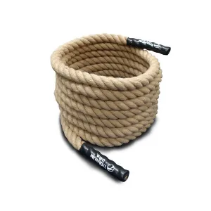 10 METRE NATURAL FIBRE BATTLE ROPE - 50MM THICK