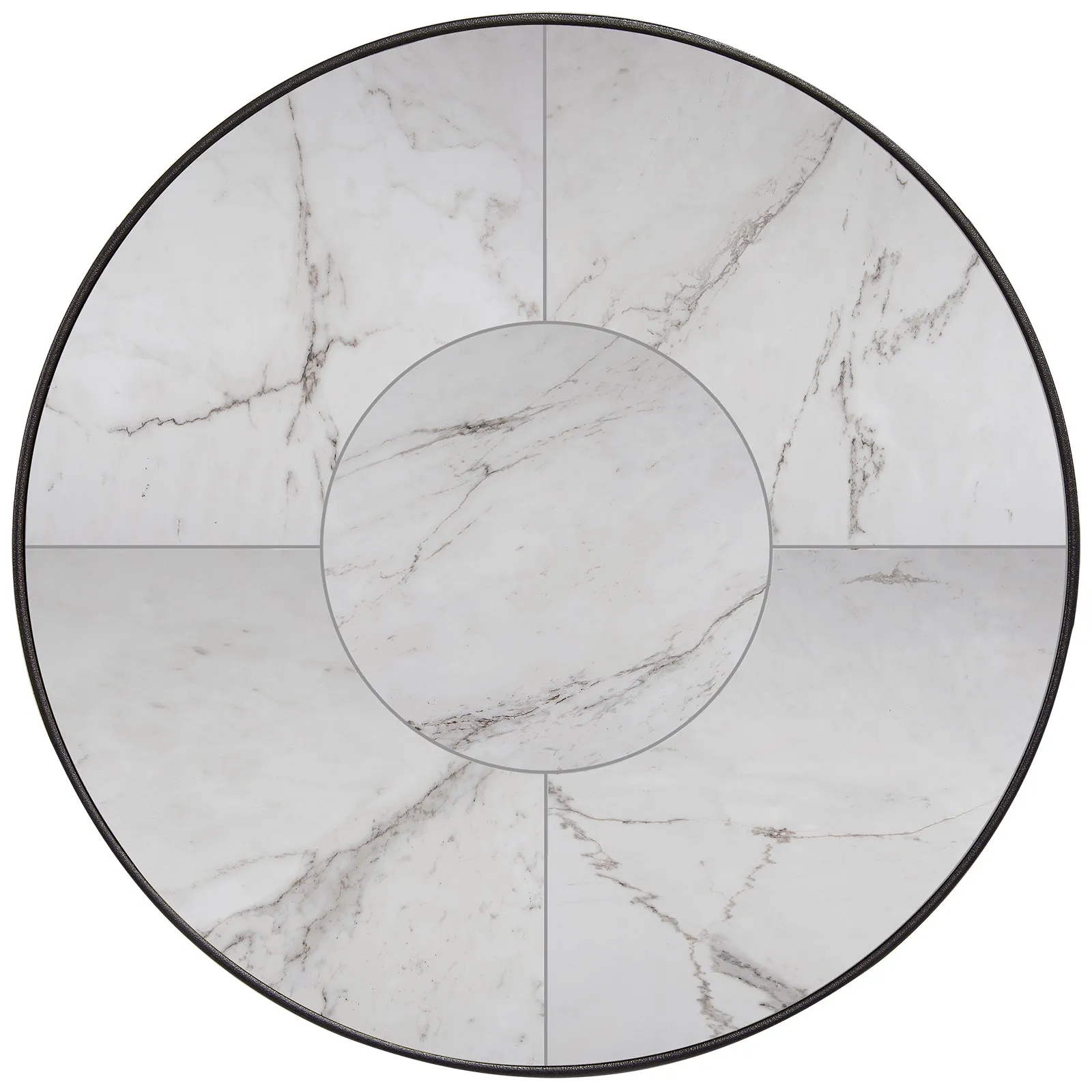 24" Round PorcelainTop Table with Aluminum Rim by Ow Lee.