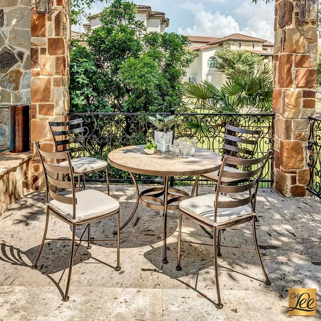 24" Round PorcelainTop Table with Aluminum Rim by Ow Lee.