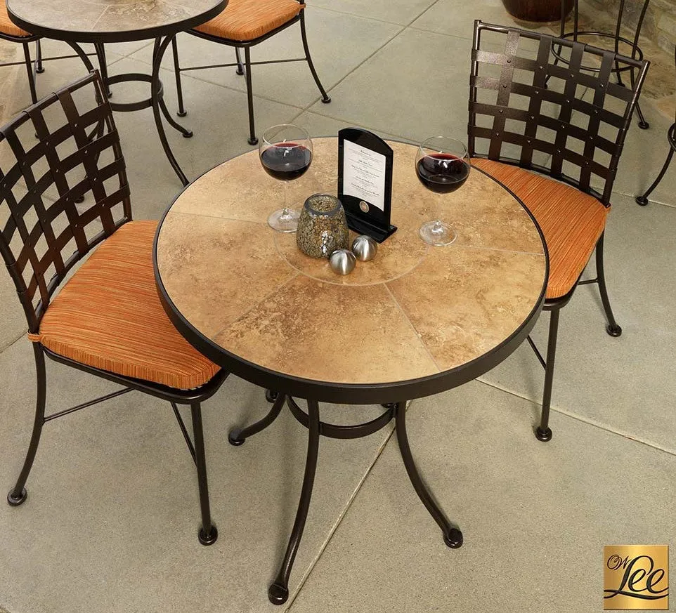 24" Round PorcelainTop Table with Aluminum Rim by Ow Lee.