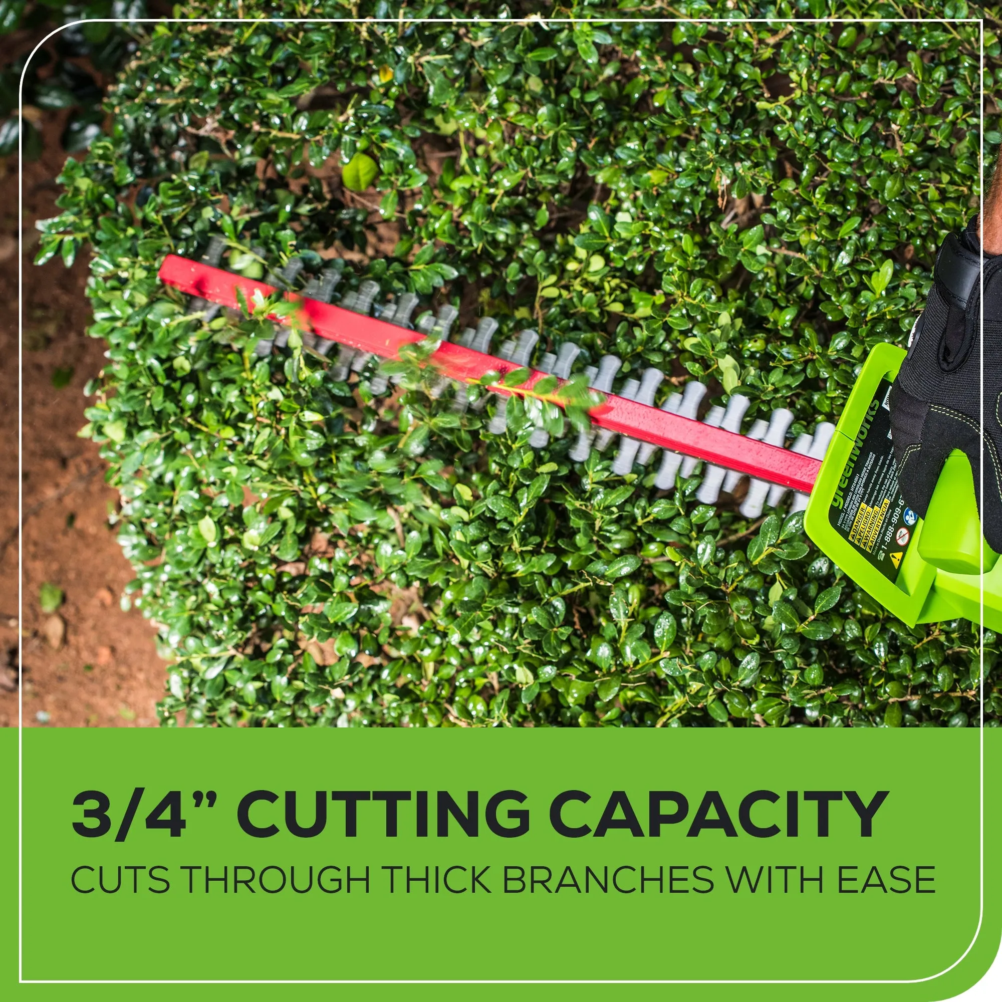 24V 20" Cordless Battery Hedge Trimmer w/ 2.0Ah Battery & Charger