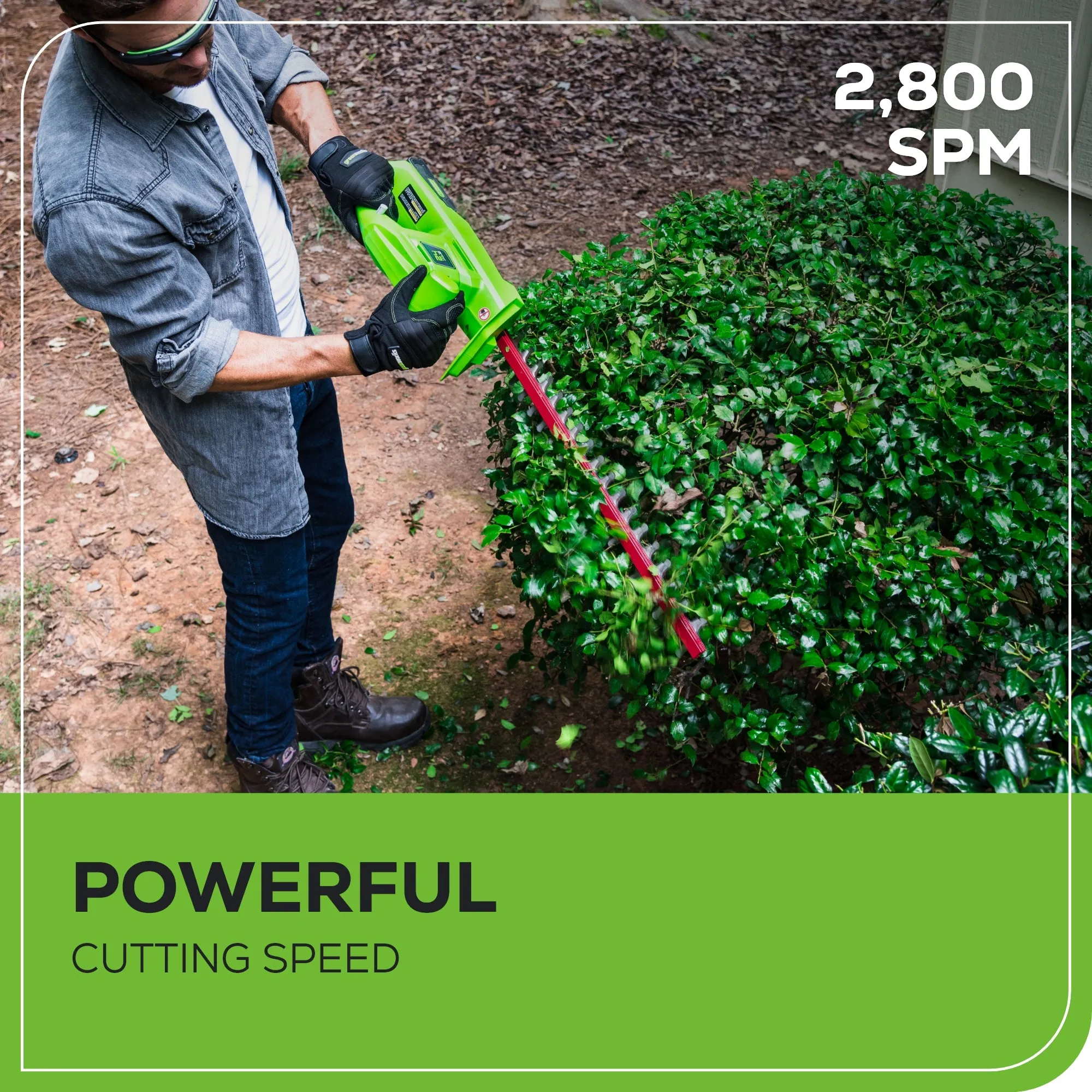 24V 20" Cordless Battery Hedge Trimmer w/ 2.0Ah Battery & Charger