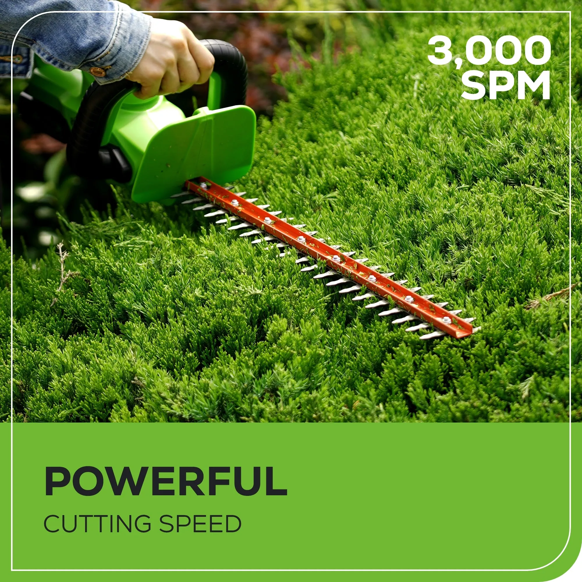 24V 22" Cordless Battery Hedge Trimmer w/ 1.5 Ah USB Battery & Charger