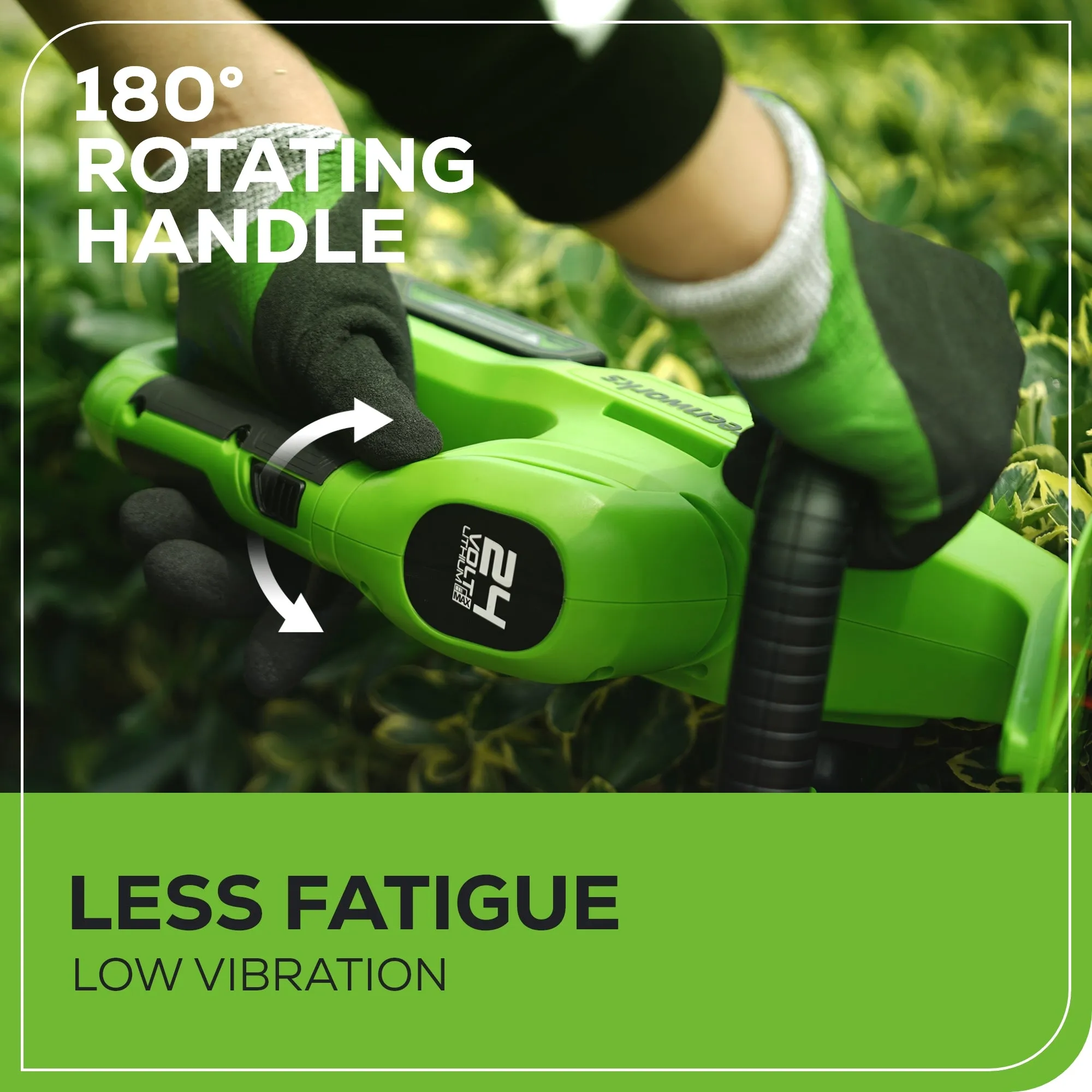 24V 22" Cordless Battery Hedge Trimmer w/ 1.5 Ah USB Battery & Charger