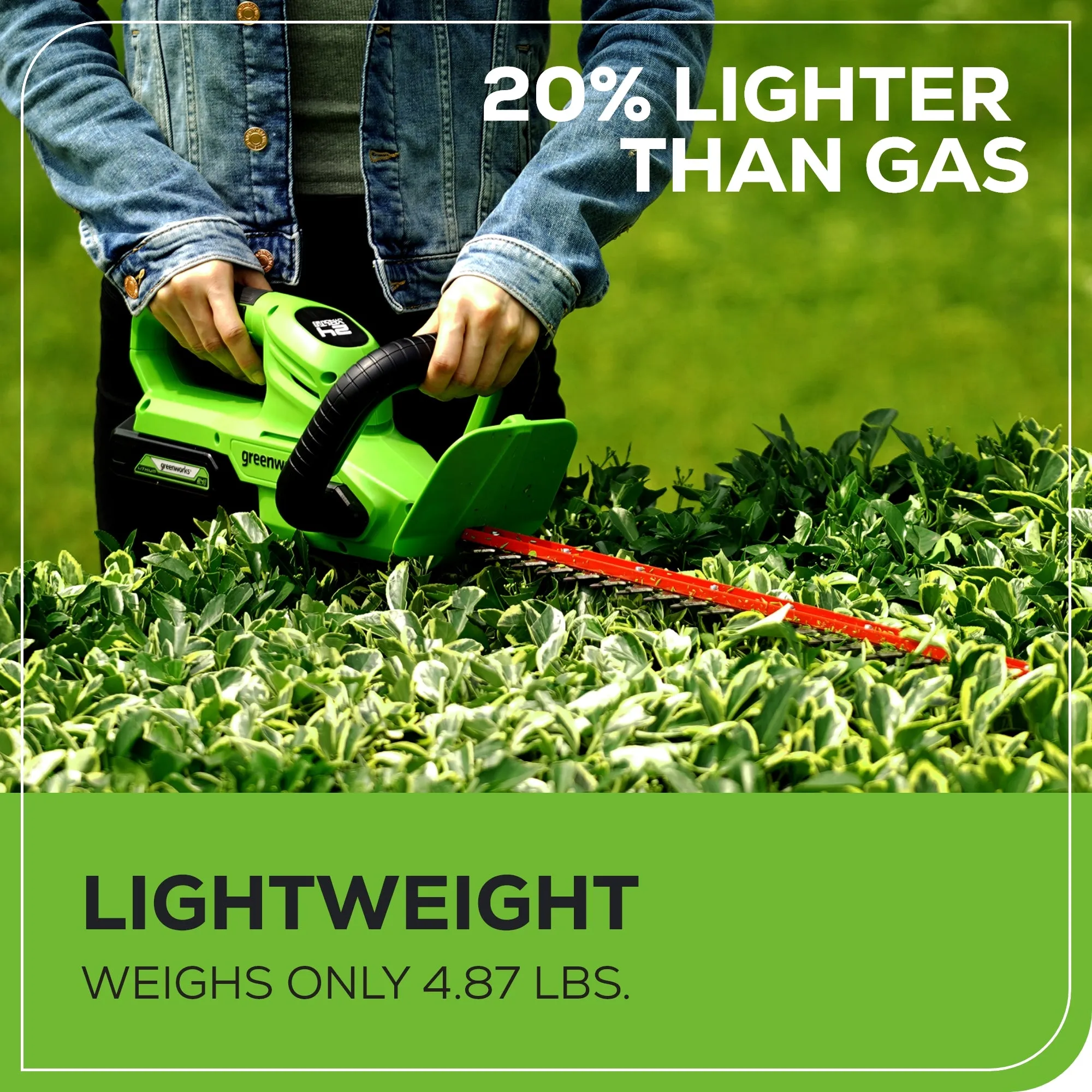 24V 22" Cordless Battery Hedge Trimmer w/ 1.5 Ah USB Battery & Charger