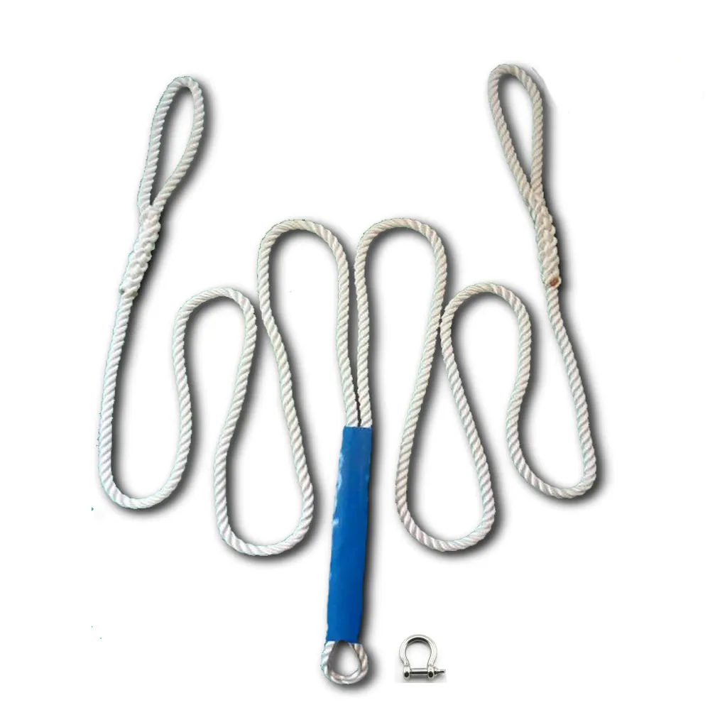 3/4" X 15' Three Strand Double Anchor Shock System Line, Anchor Snubber Bridle with SS thimble and Shackle