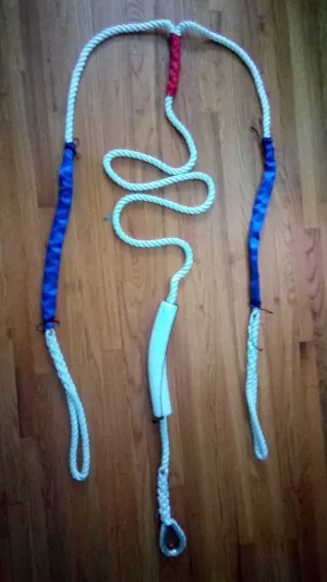 3/4" X 16' Three Strand Double Mooring Pendant 100% Nylon Rope (9ft   2lines of 7ft) with  Stainless Steel Thimble, 2 Chafe Guards, and Float System