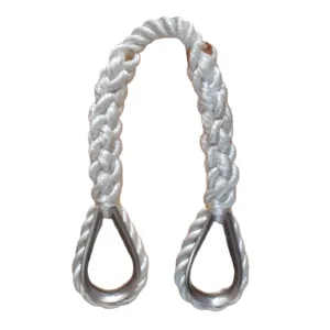 3/4" X 2' Three Strand Mooring Pendant 100% Nylon Rope with 2 Galvanized or SS Thimbles. Made in USA