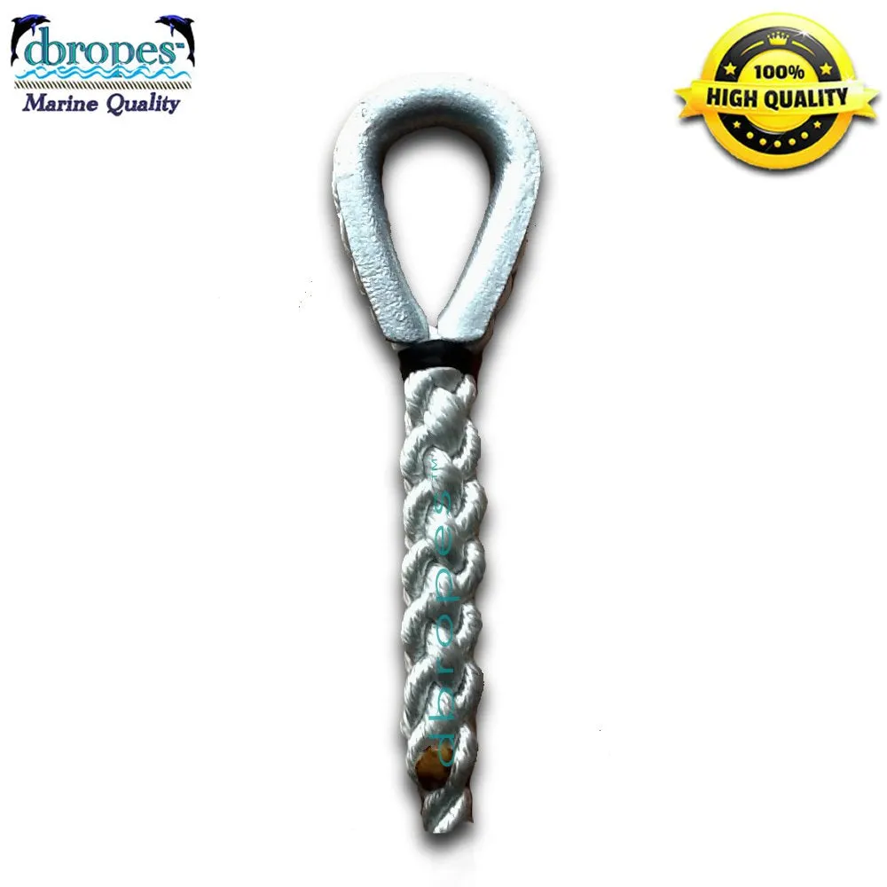 3/4" X 30' Three Strand Mooring Pendant 100% Nylon Rope with 2 Galvanized  or SS Thimbles . (Tensile Strength 13800 Lbs.) Made in USA. FREE EXPEDITED SHIPPING