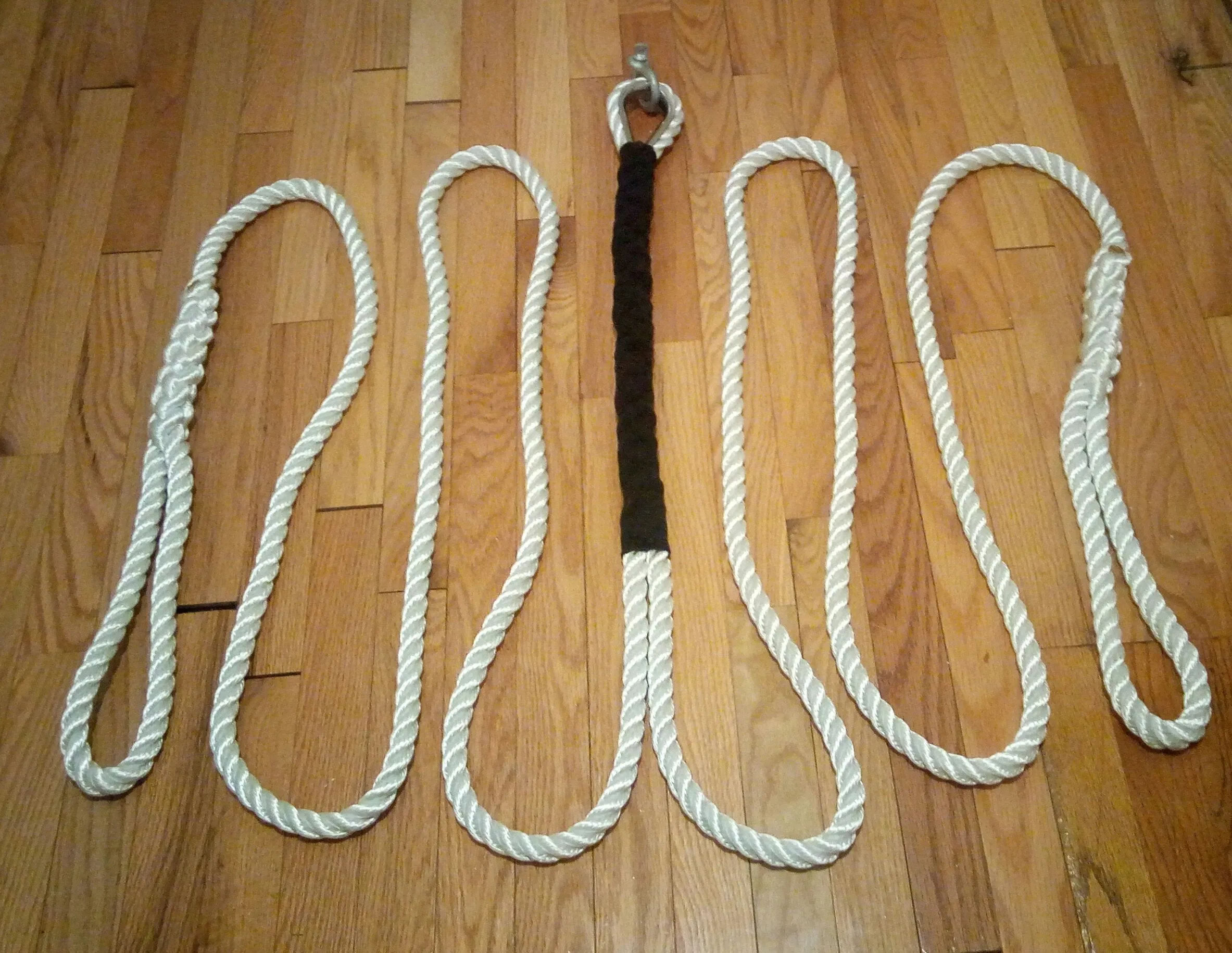 5/8" X 12' Three Strand Anchor Snubber Line Bridle with Galvanized or SS Shackle