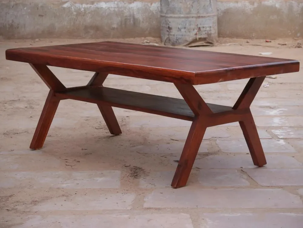 Almaro Woodlaza Wooden Coffee/Center/Centre Table, Sheesham Solid Wood, Honey Finish, 34X20X18 in