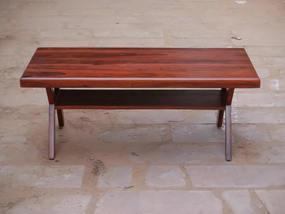 Almaro Woodlaza Wooden Coffee/Center/Centre Table, Sheesham Solid Wood, Honey Finish, 34X20X18 in