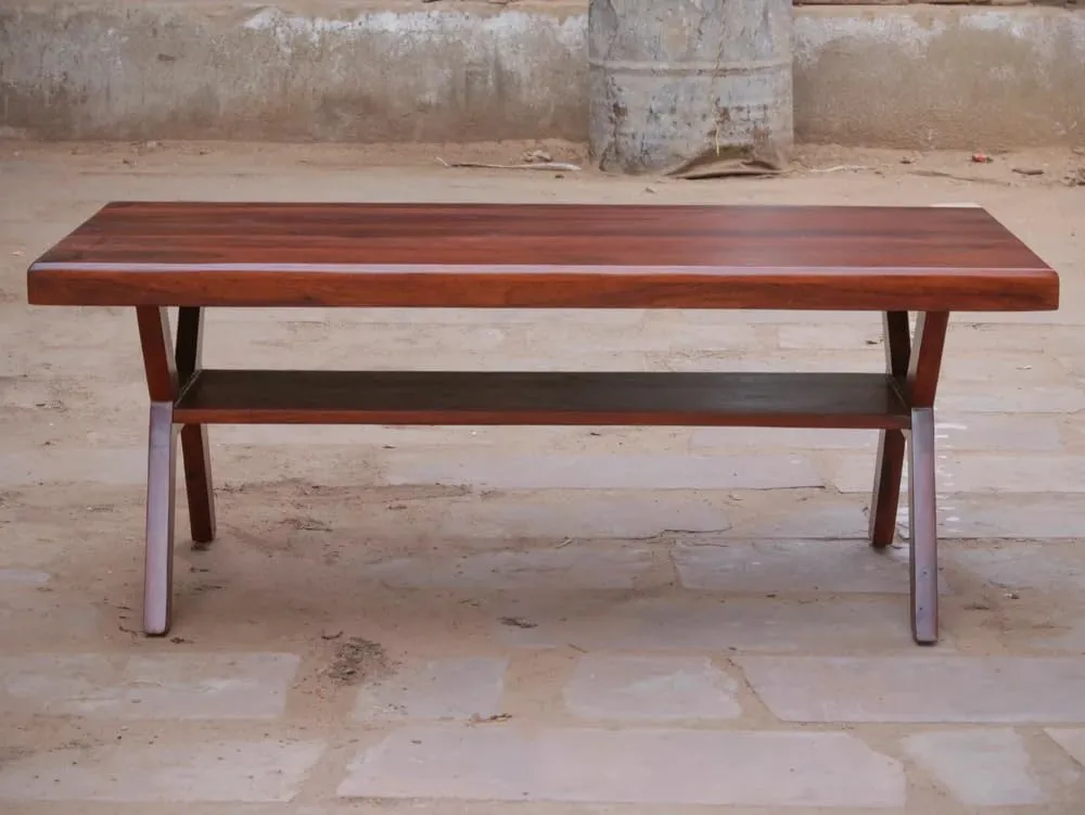 Almaro Woodlaza Wooden Coffee/Center/Centre Table, Sheesham Solid Wood, Honey Finish, 34X20X18 in