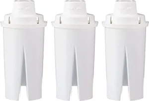 Amazon Basics Replacement Water Filters for Pitchers, Compatible with Brita Water Pitchers & Drinking Water Filter Systems, BPA-Free, WQA & NSF Certified, Made in Europe, 6 Month Filter Supply, 3-Pack
