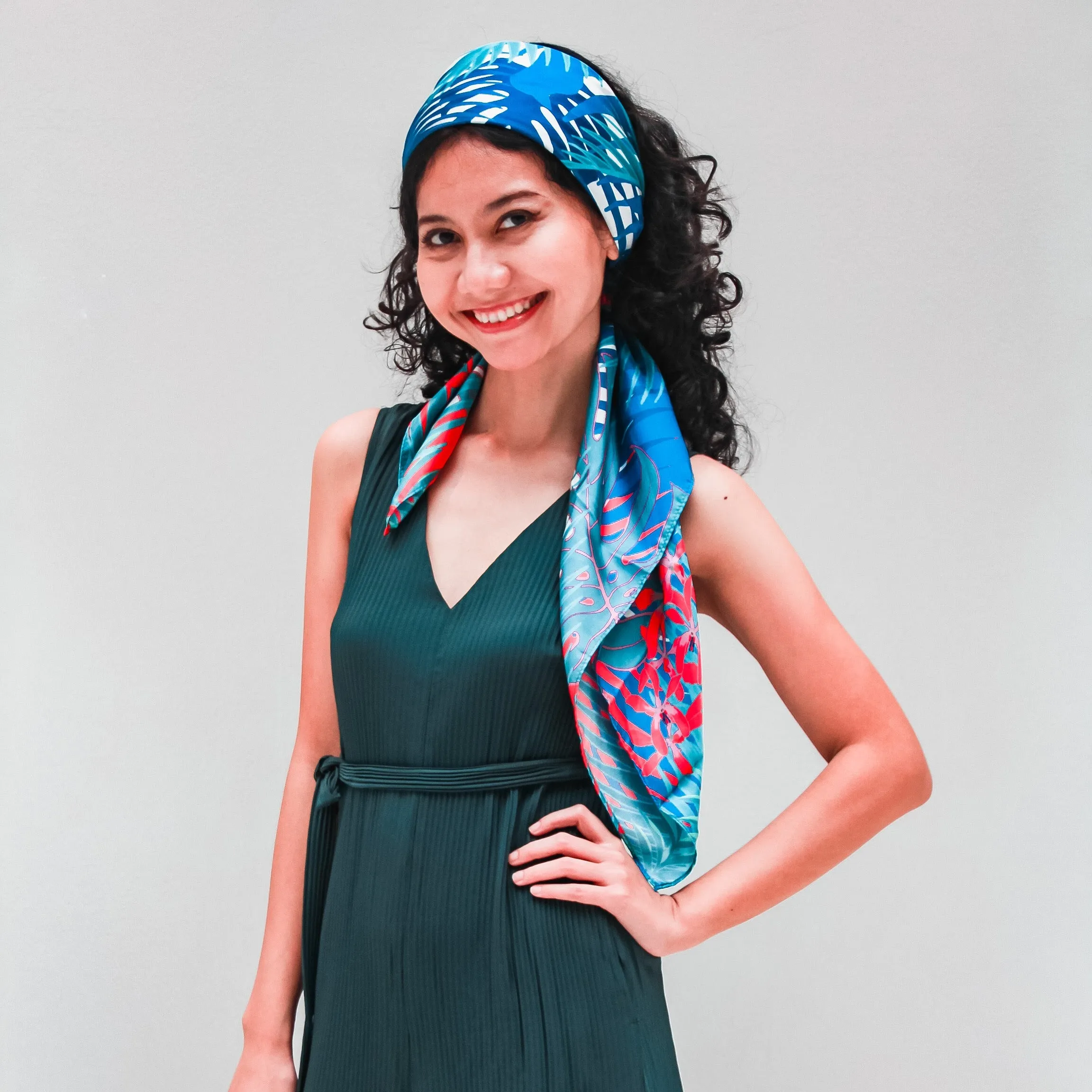 Avian Wonders of Singaporean Islands  Satin Scarf
