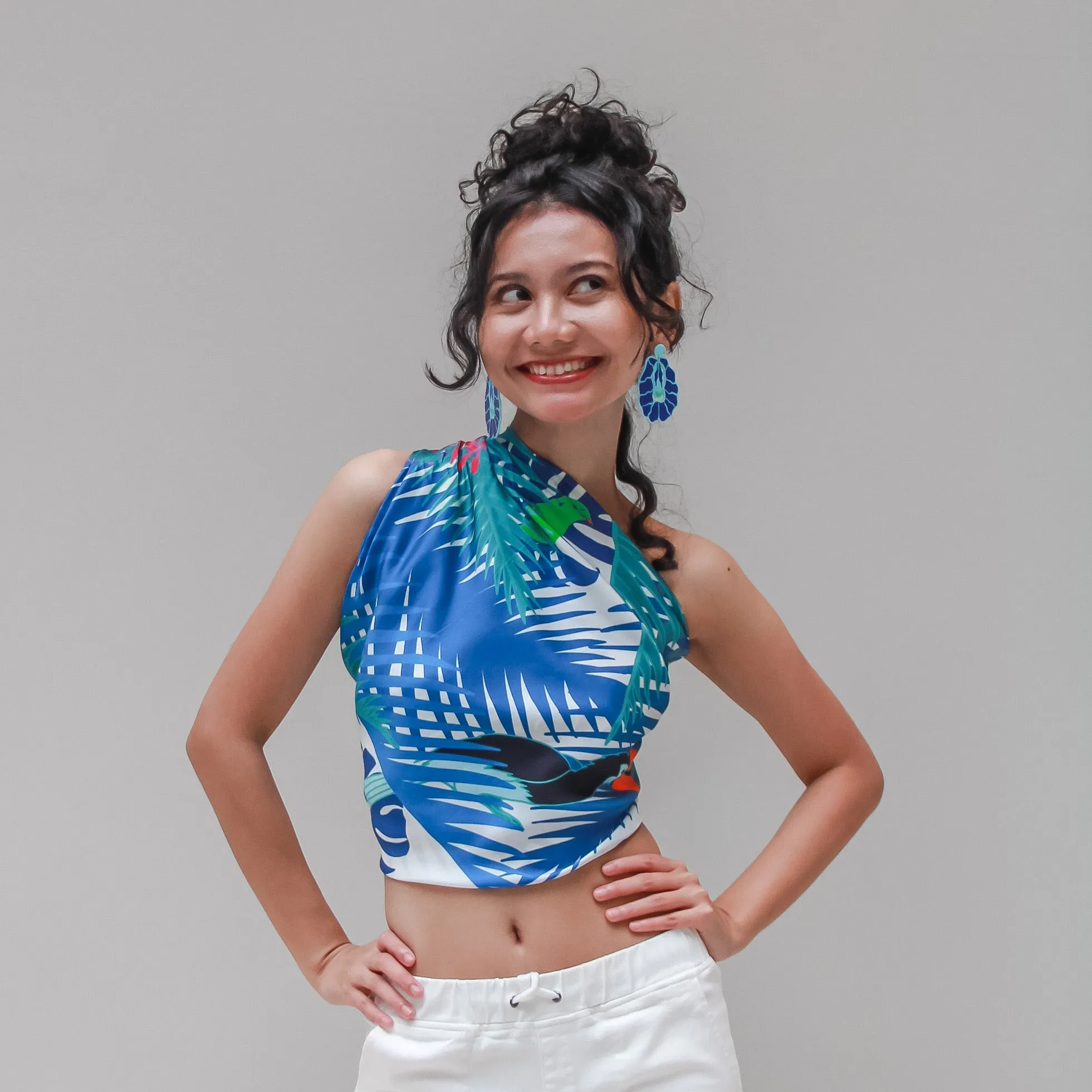 Avian Wonders of Singaporean Islands  Satin Scarf