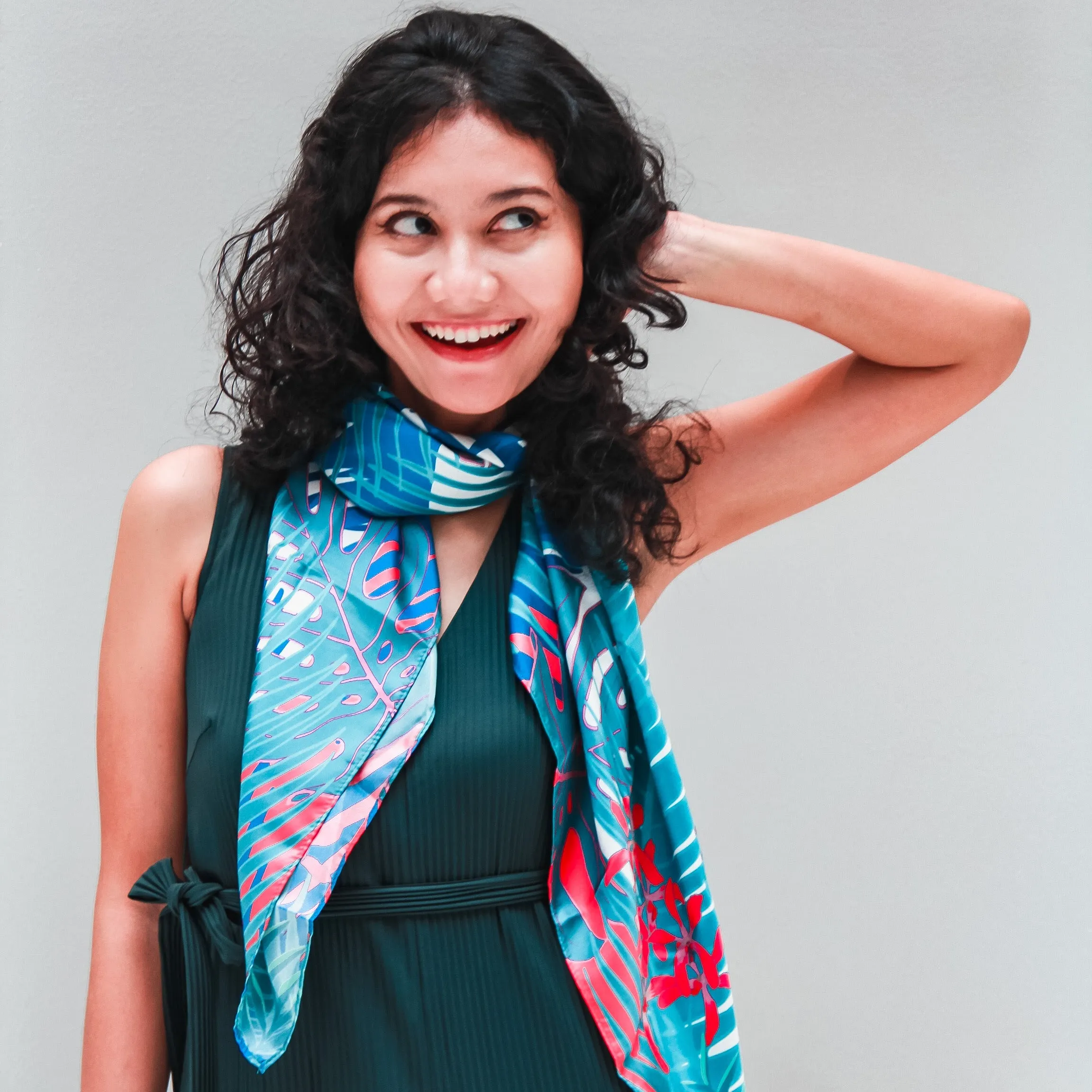 Avian Wonders of Singaporean Islands  Satin Scarf