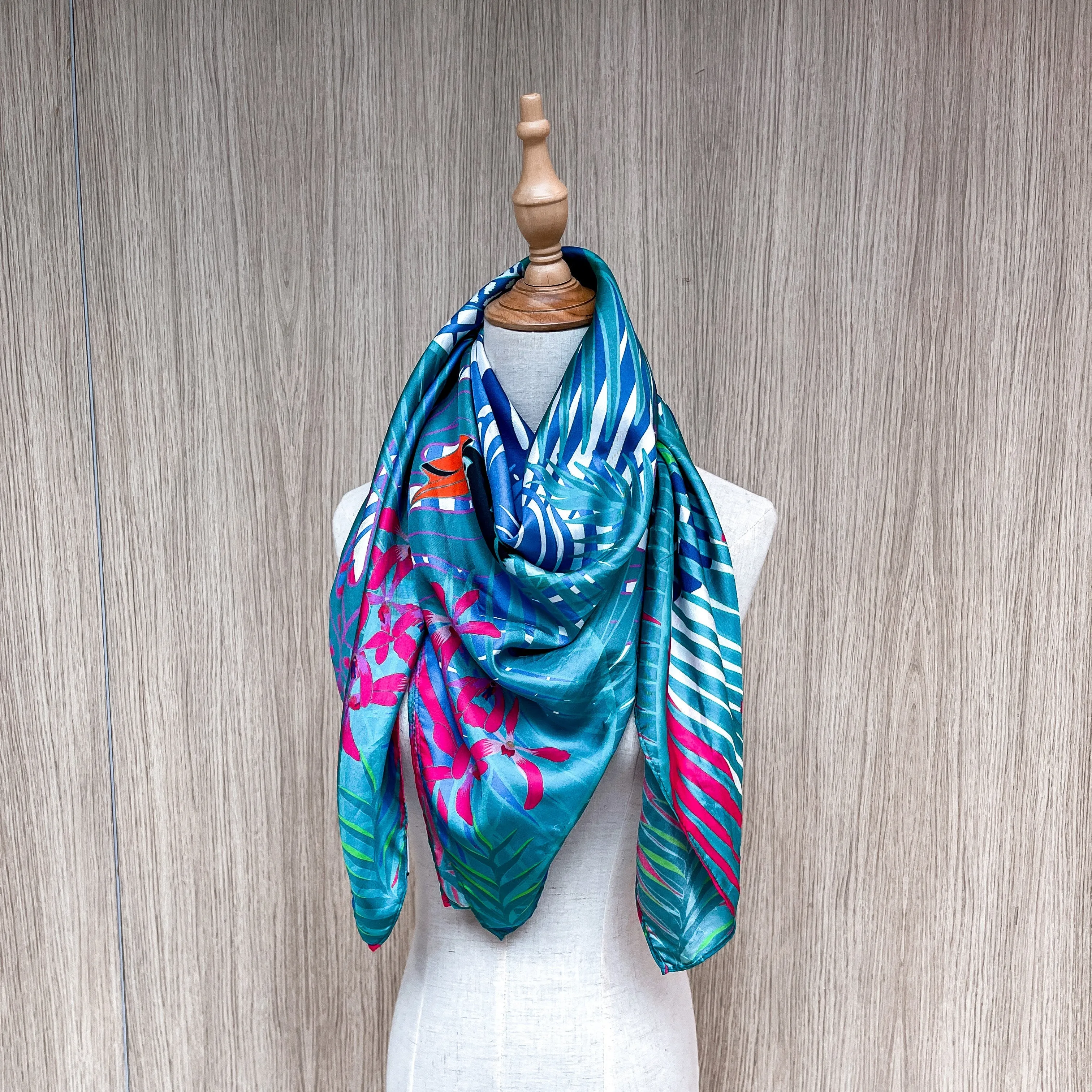 Avian Wonders of Singaporean Islands  Satin Scarf