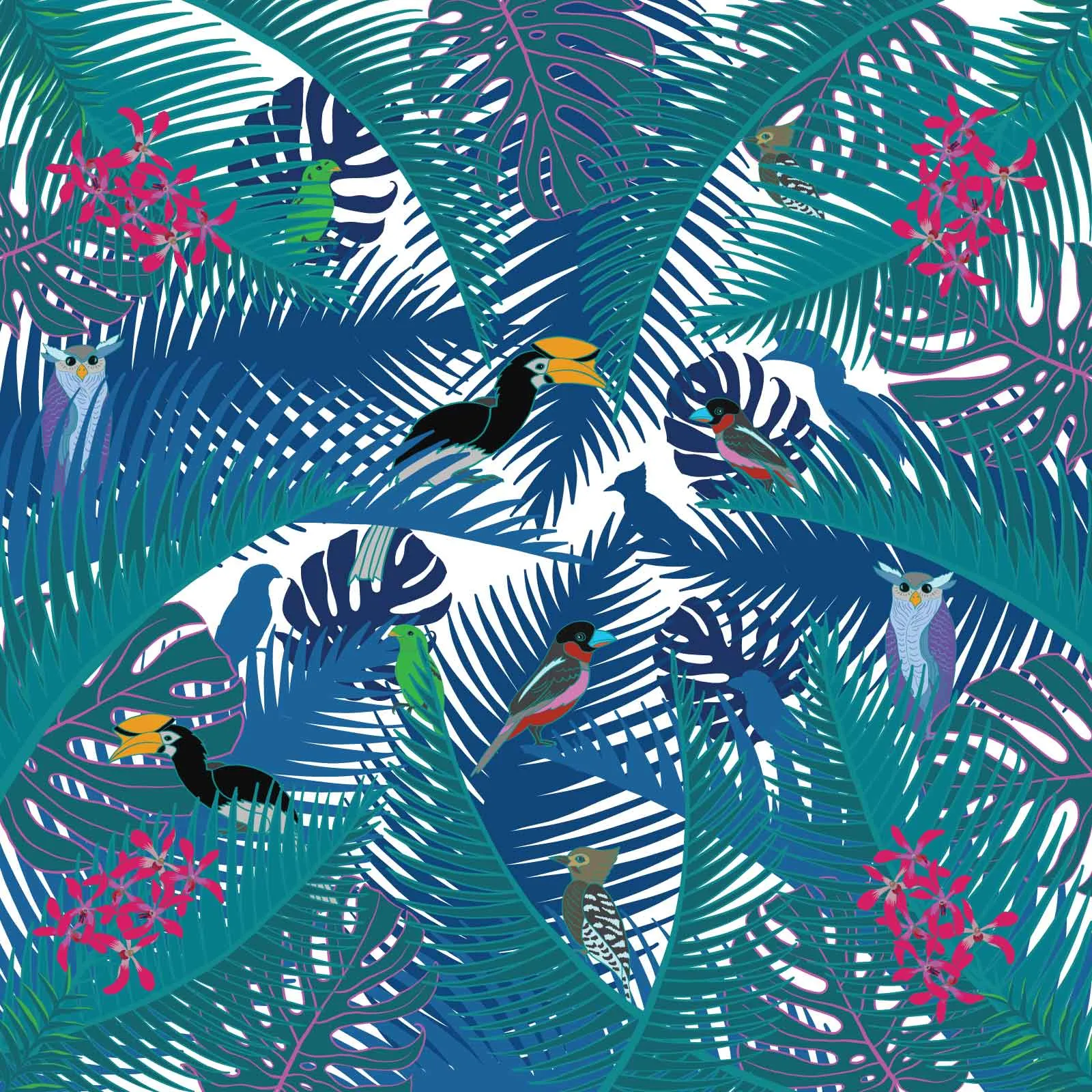 Avian Wonders of Singaporean Islands  Satin Scarf