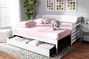 Baxton Studio Jameson Modern and Transitional White Finished Expandable Twin Size to King Size Daybed with Storage Drawer