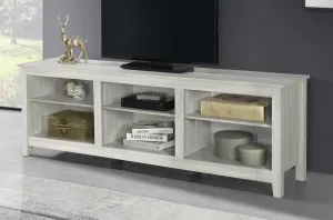 Beachwood White Wood Storage TV Stand - Designed For Large TVs- Model #789