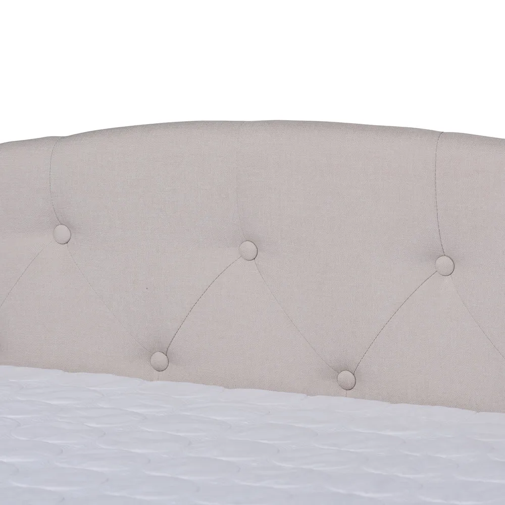 Becker Beige Fabric Upholstered Queen Size Daybed With Trundle