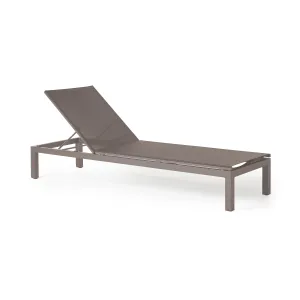 Belvedere Chaise in Quartz Grey Aluminum and Latte Mesh