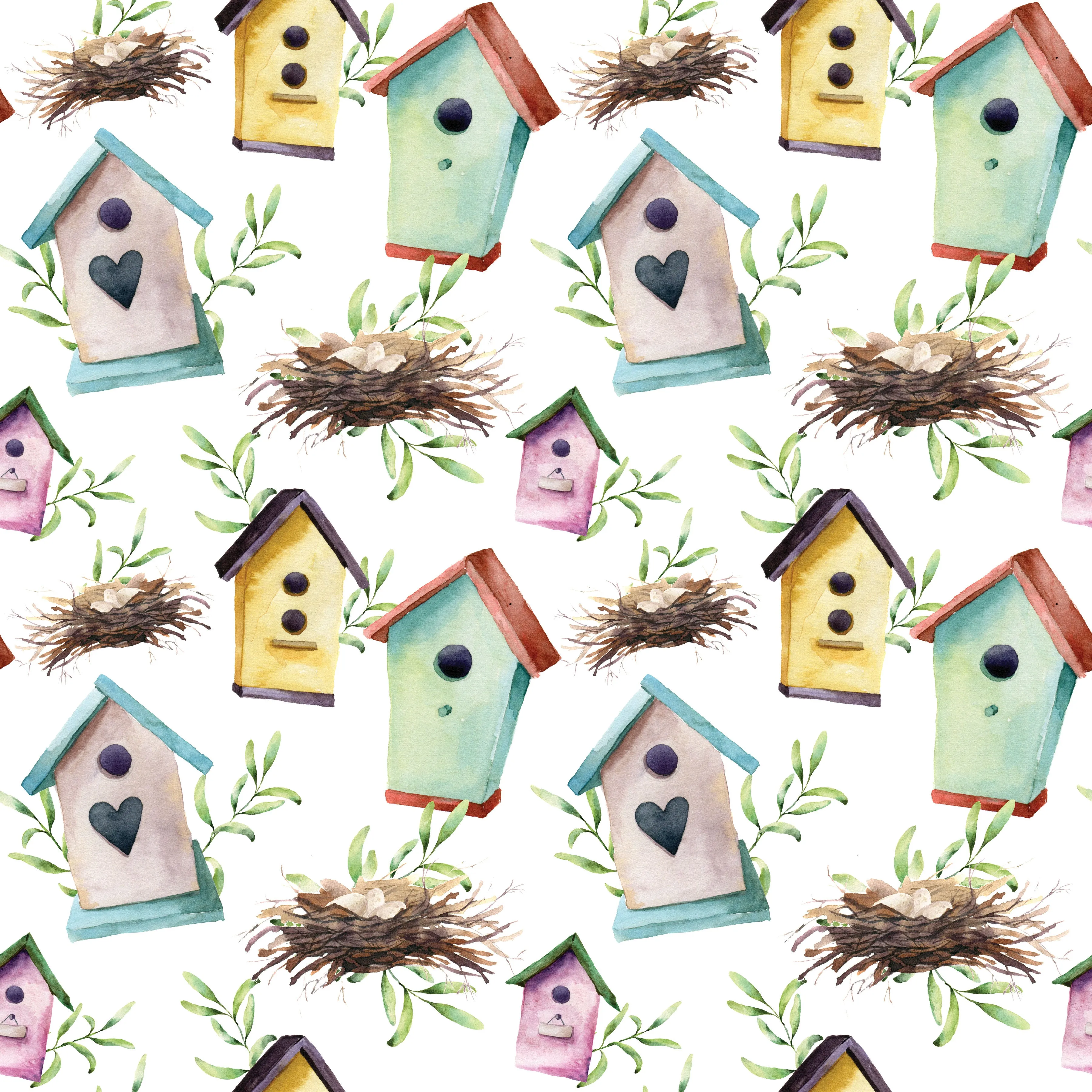 Bird Houses - Wrapping Paper