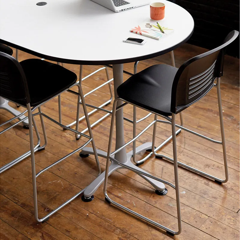 Bistro-Height Sled Base Chair w/ Slotted Back