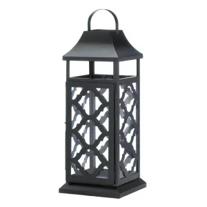 Black Damask Candle Lantern