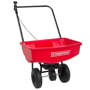 CHAPIN 8001A Residential Lawn Turf Spreader with Rubber Tire, 70 lb Capacity, Powder-Coated Steel Frame, Poly Hopper :EA: QUANTITY: 1