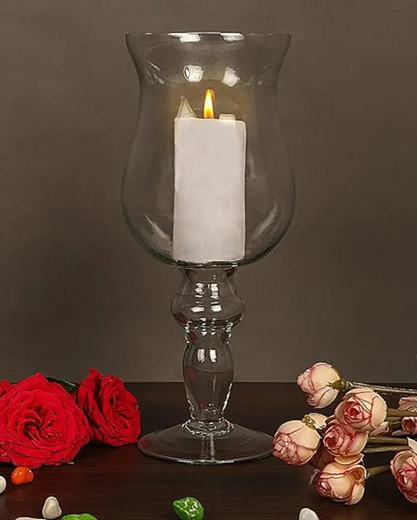 Clear Traditional Craft Samadhan Glass Tea Light Candle Holder | 14 x 8 x 8 inches
