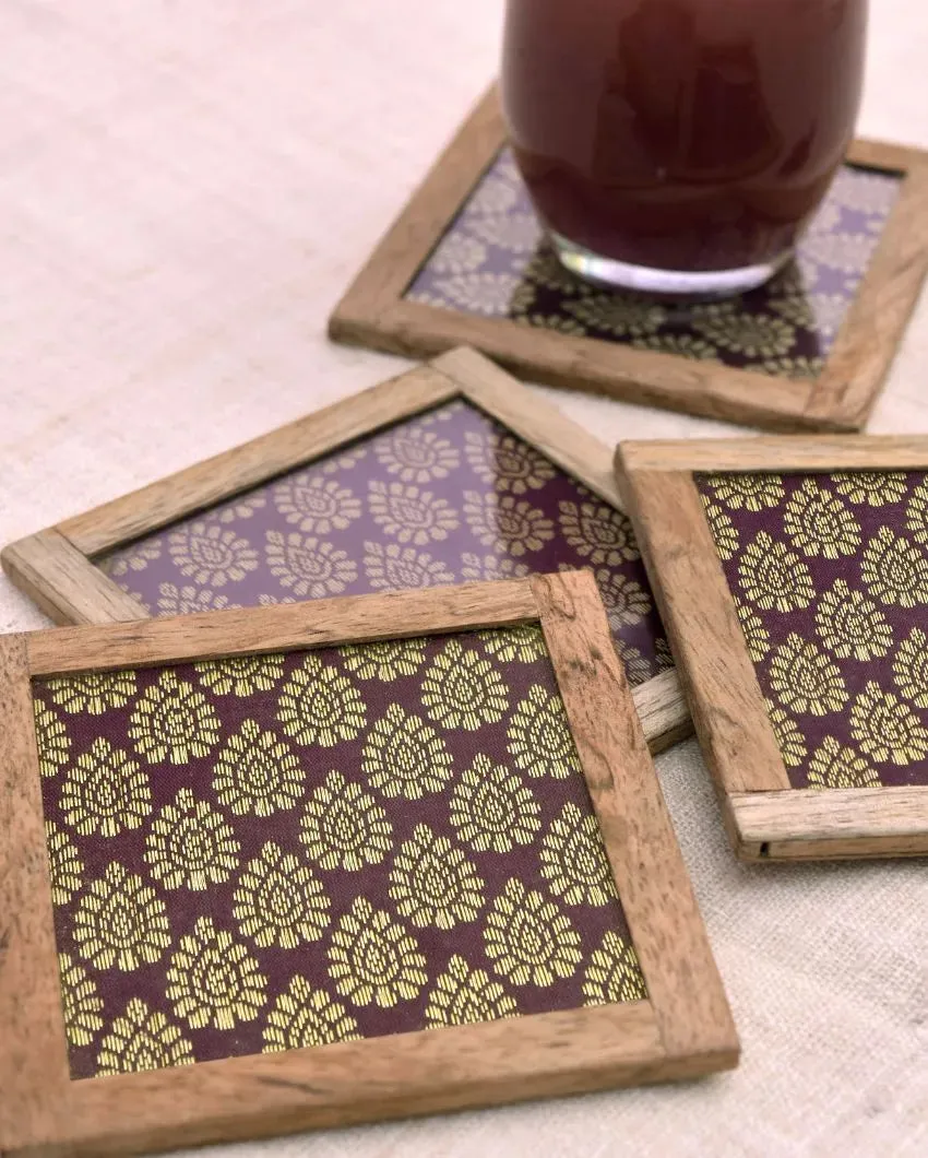 Contemporary Blended Silk Coasters | Set of 4 | 4 inches