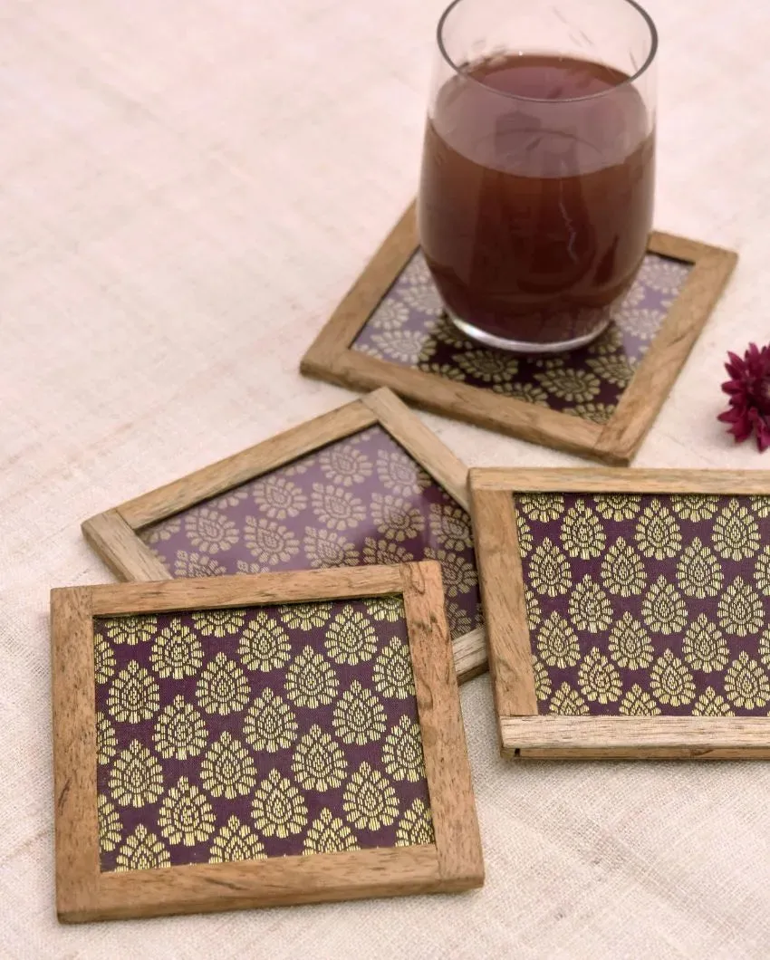 Contemporary Blended Silk Coasters | Set of 4 | 4 inches