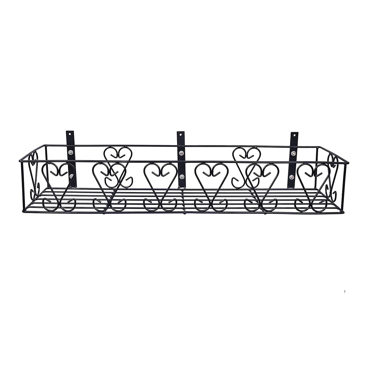 D&V ENGINEERING - Creative in innovation Metal Wall Fixing Wall Mounting Hanging Shelves Wall Hanging Plant Planter Pot Stand Bracket For Balcony Black - Large, Pack Of 1