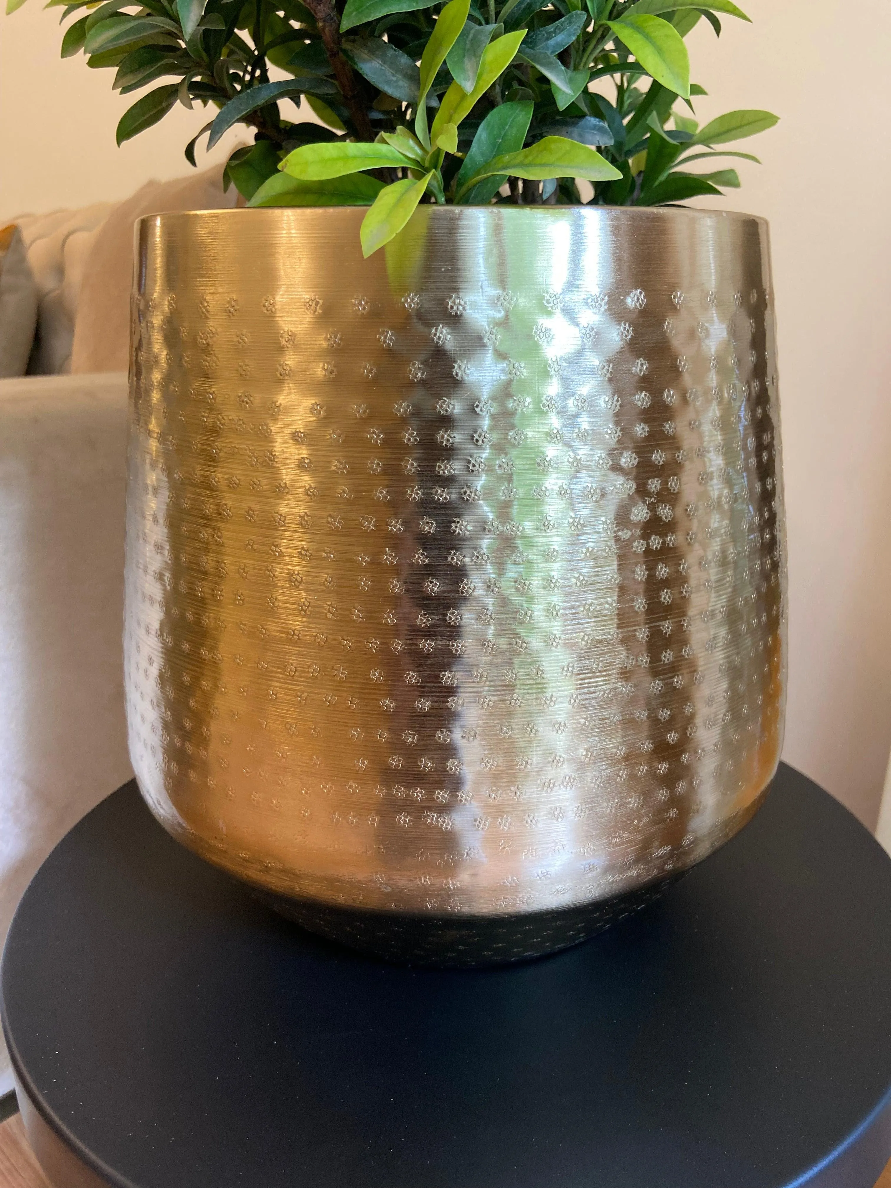 Decorative Golden Metal Stratton Floor Planter | Table Flower Pot For Home Decor