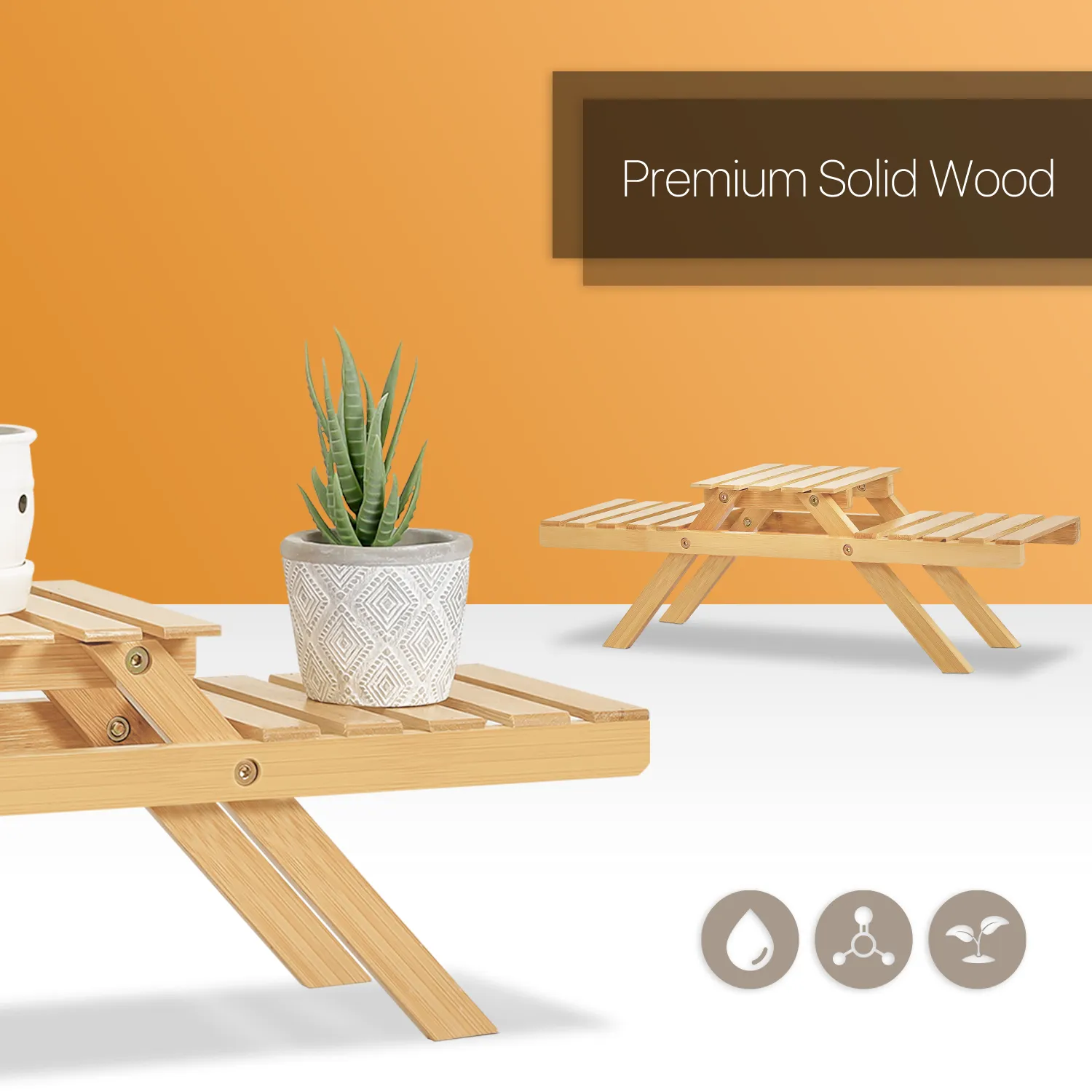 Desktop Plant Stand Display Shelf - 21" - Natural