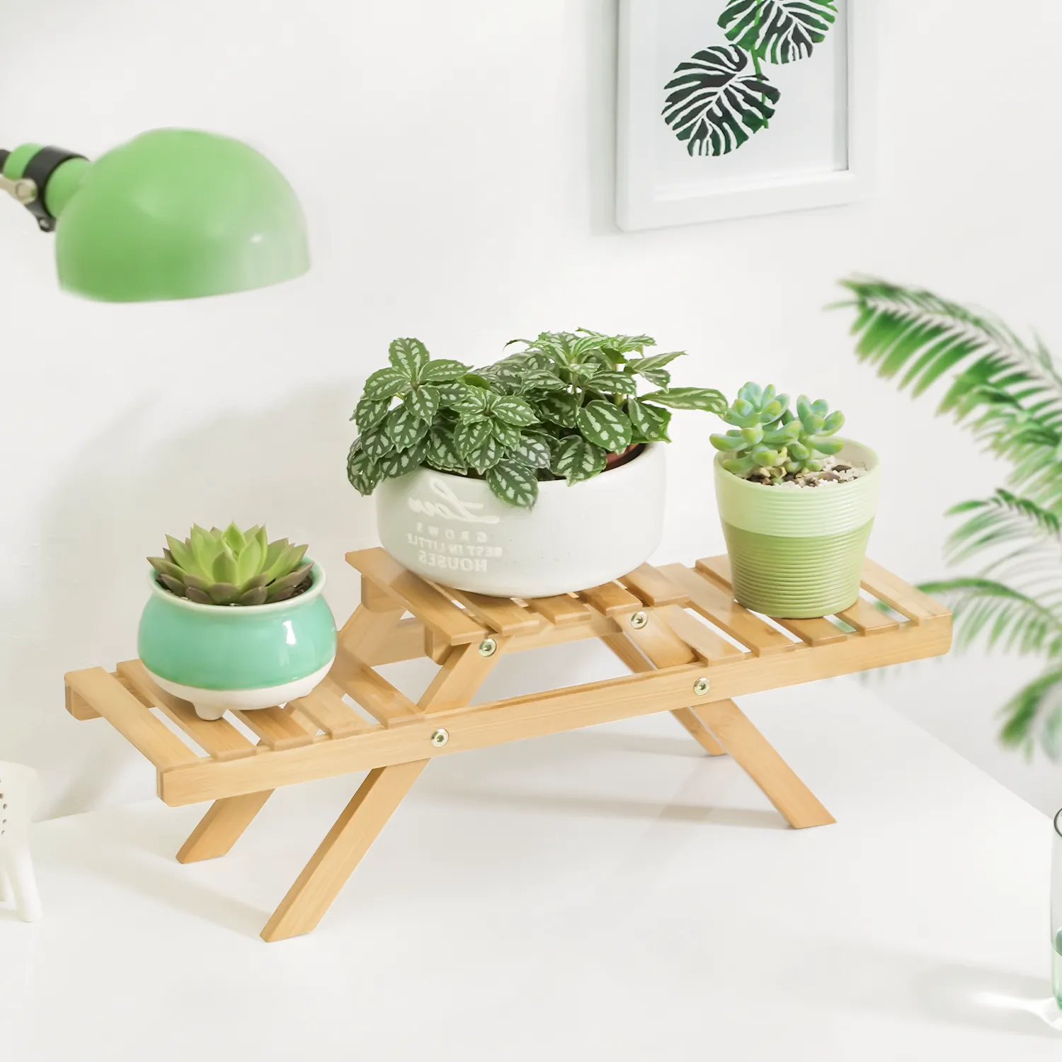 Desktop Plant Stand Display Shelf - 21" - Natural