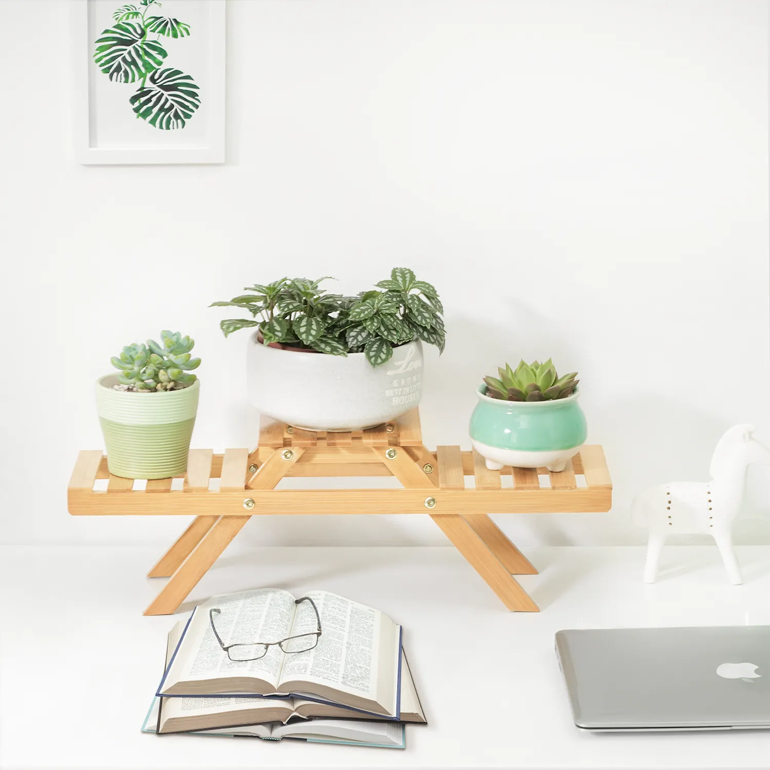 Desktop Plant Stand Display Shelf - 21" - Natural