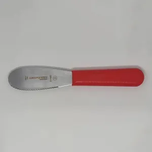 Dexter Russell  S173SCR-PCP Sani-Safe 3 1/2" Scalloped Spreader Red Handle - 18213R