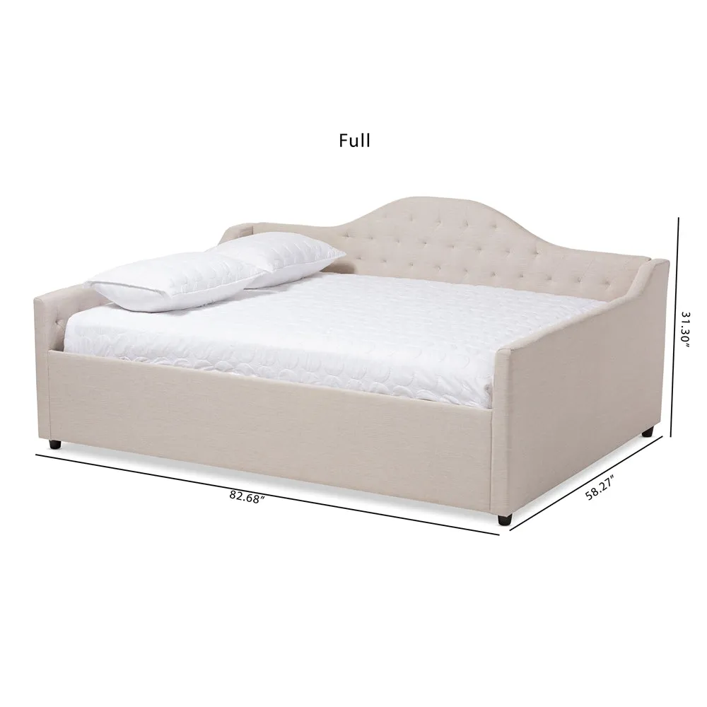 Eliza Light Beige Fabric Upholstered Full Size Daybed