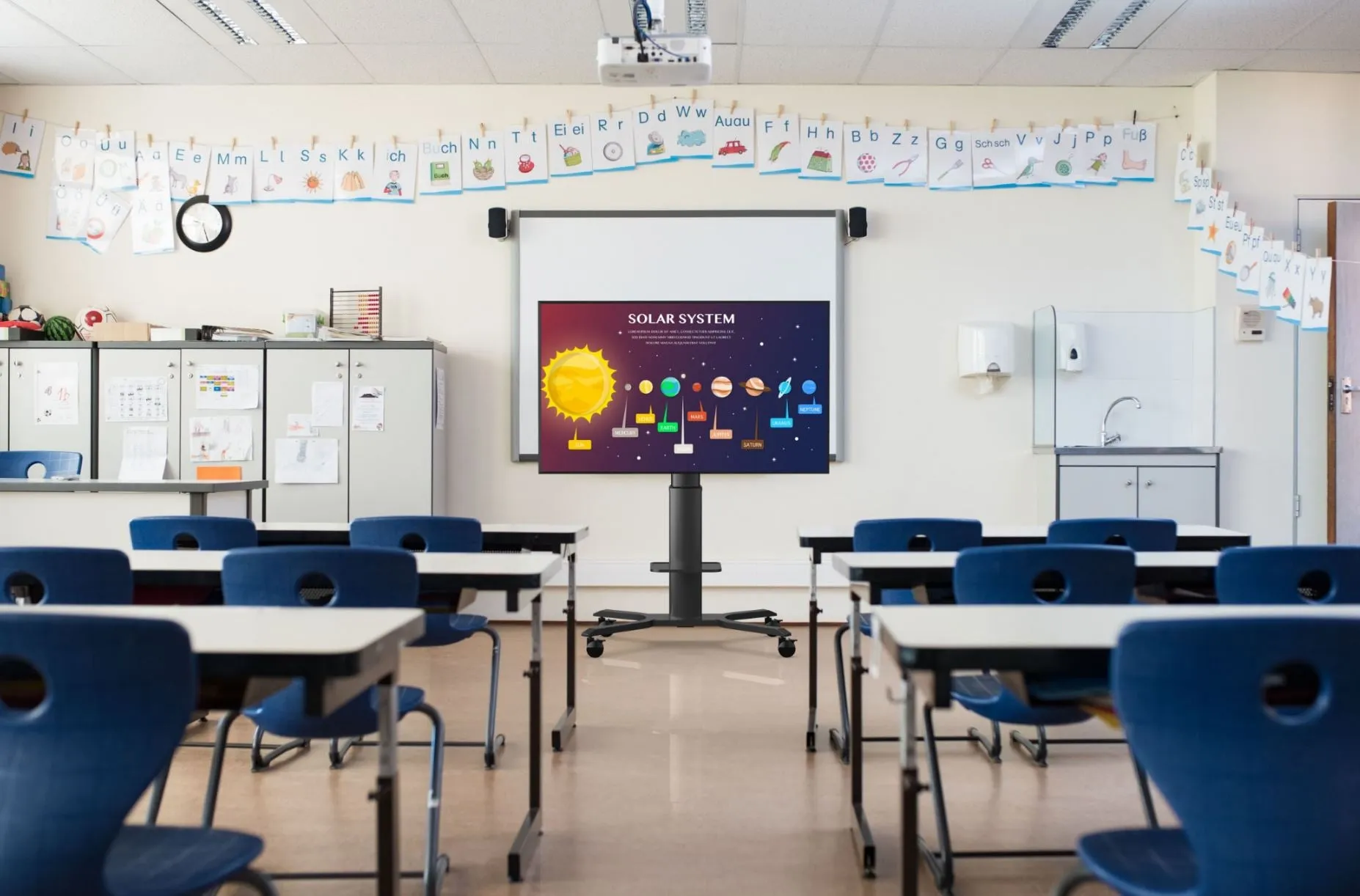 Flat Panel Motorised Trolley for 50” to 98” Displays