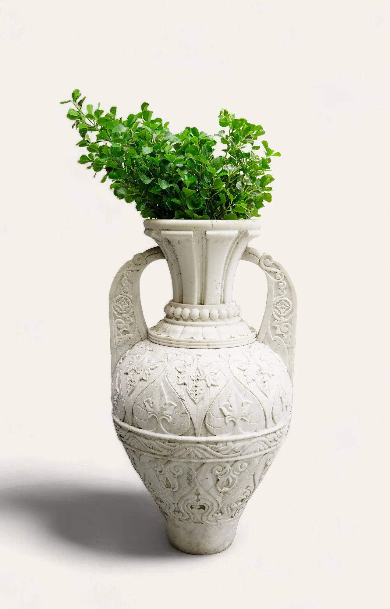 Floral Marble Vase Planter