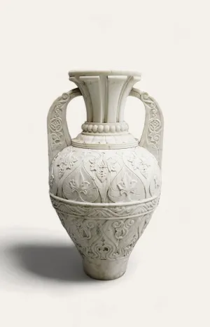 Floral Marble Vase Planter