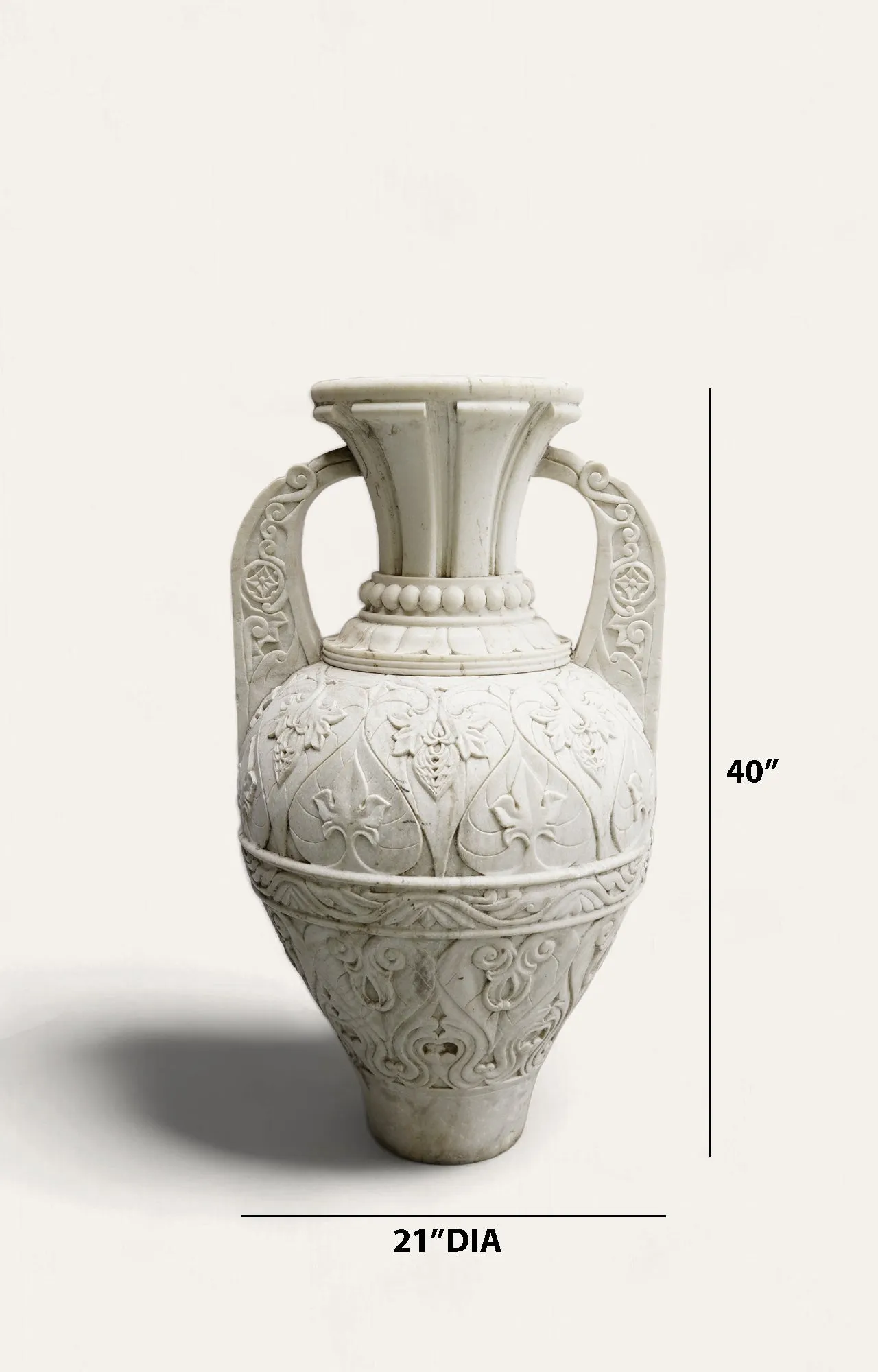 Floral Marble Vase Planter