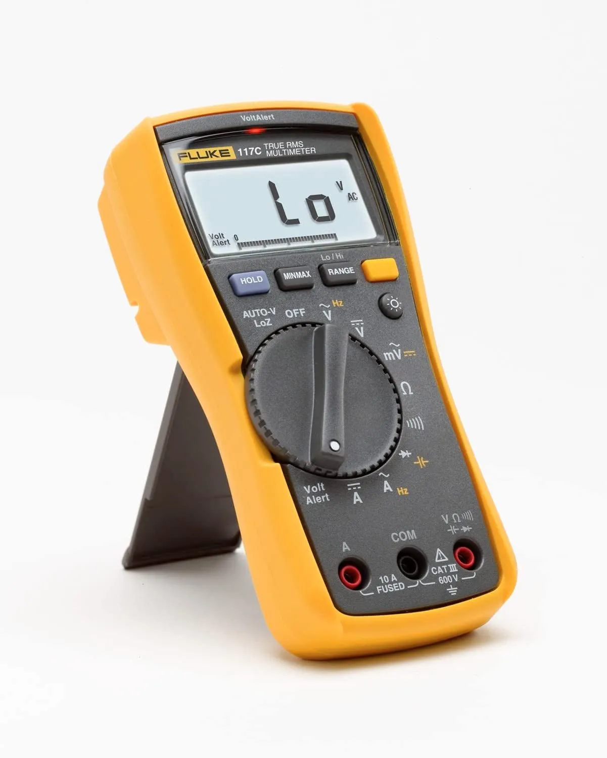 Fluke 117 Digital Multimeter, Non-Contact AC Voltage Detection, Measures Resistance/Continuity/Frequency/Capacitance/Min Max Average, Automatic AC/DC Voltage Selection, Low Impedance Mode