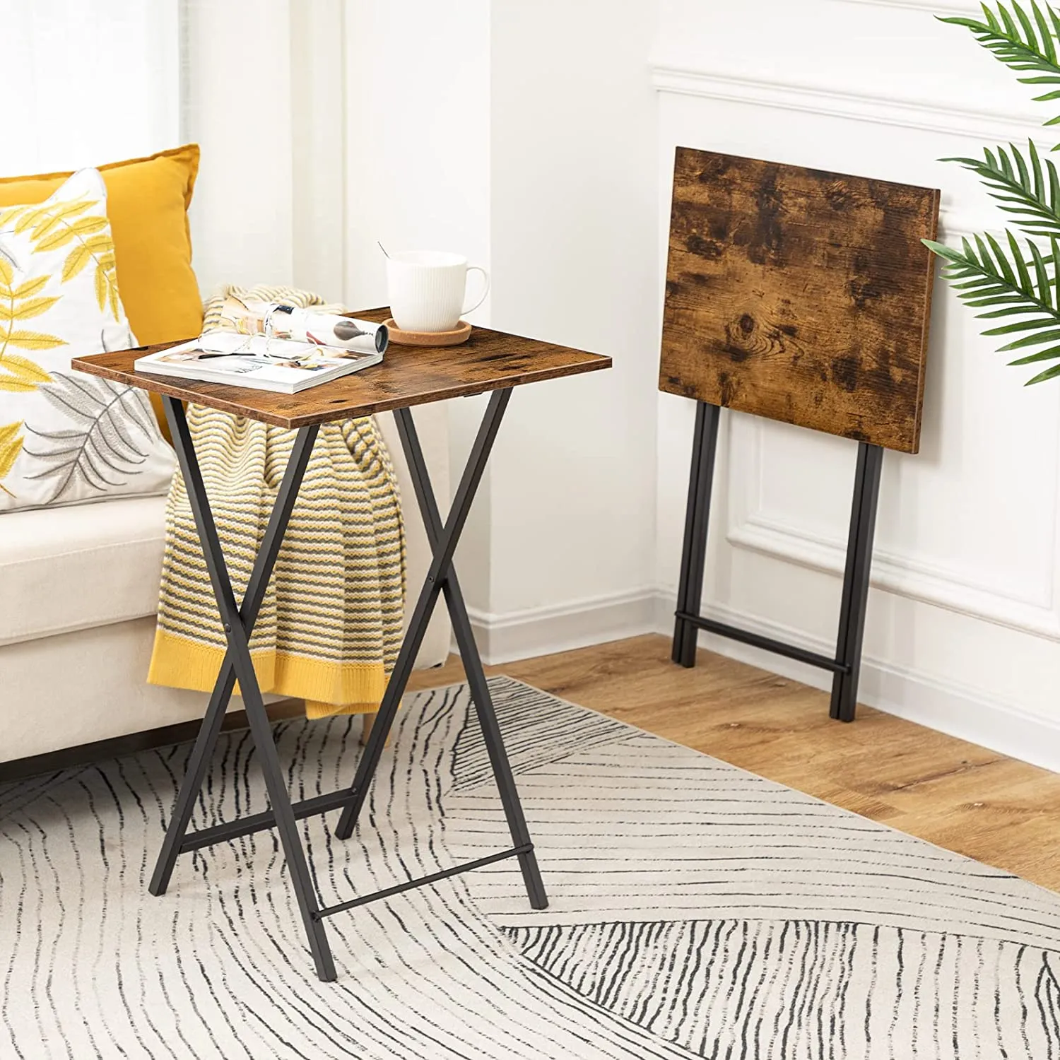Folding TV Table, TV Tray, Stable Snack Table, Portable Sofaside Table