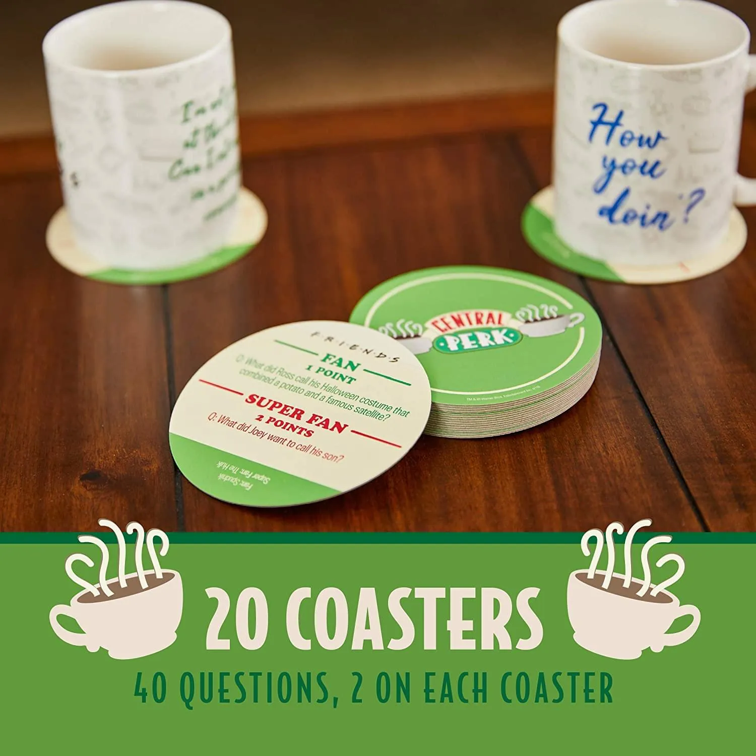 Friends Central Perk Trivia Drink Coasters | Set of 20