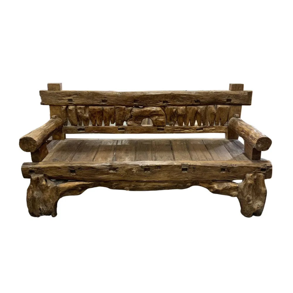 Indonesian Carved Teak Daybed